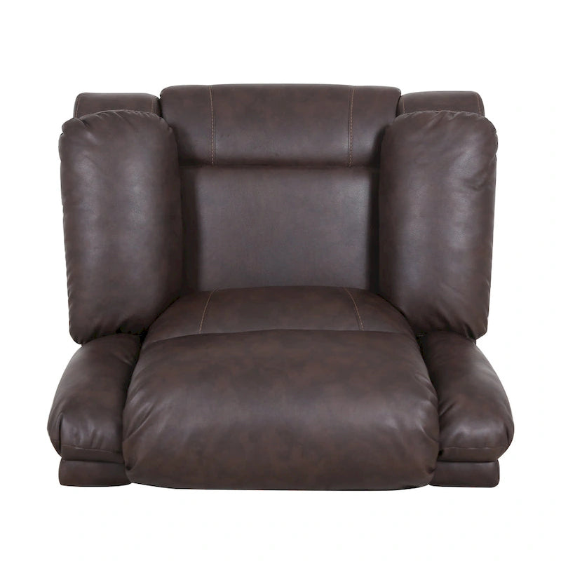 Malic Tufted Faux Leather Swivel Recliner by