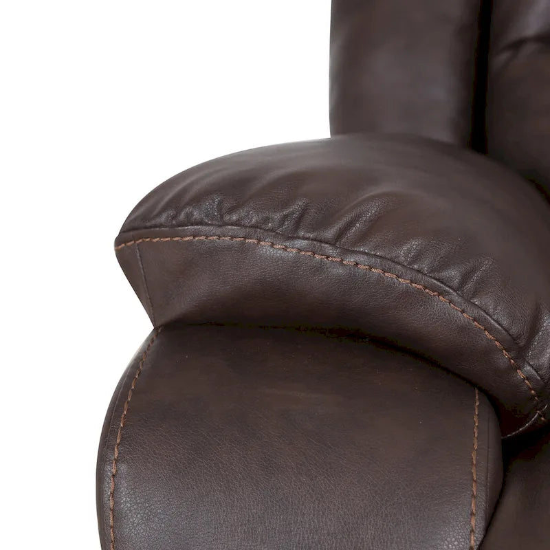 Malic Tufted Faux Leather Swivel Recliner by