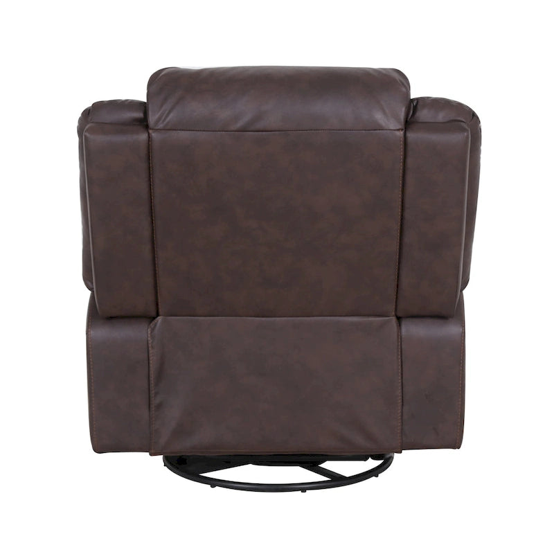 Malic Tufted Faux Leather Swivel Recliner by