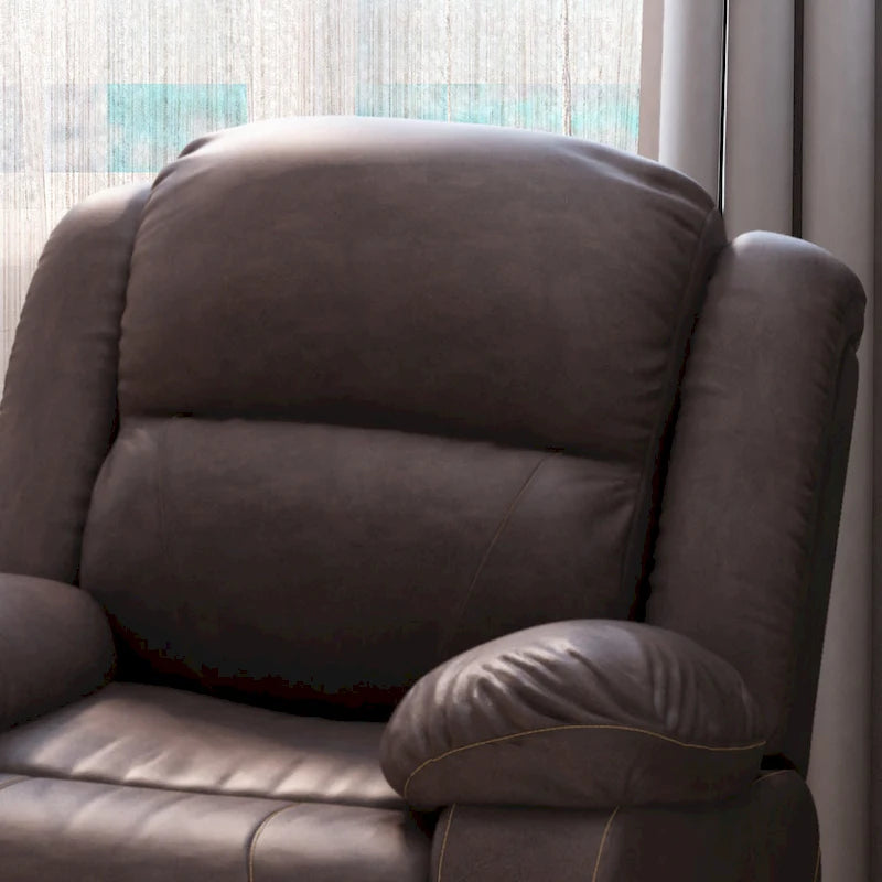 Malic Tufted Faux Leather Swivel Recliner by