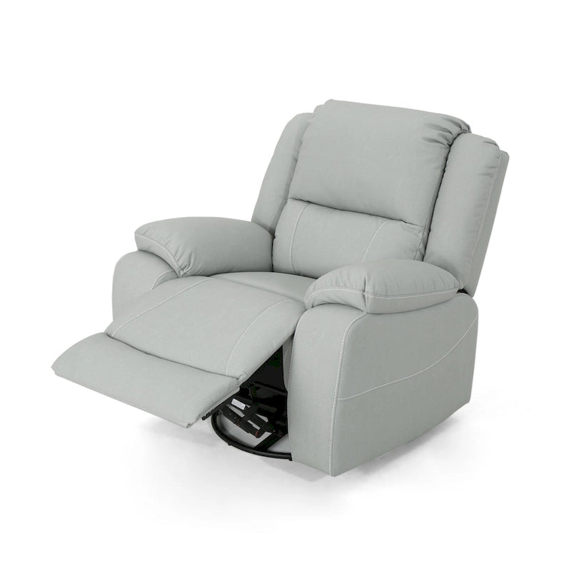 Malic Tufted Faux Leather Swivel Recliner by