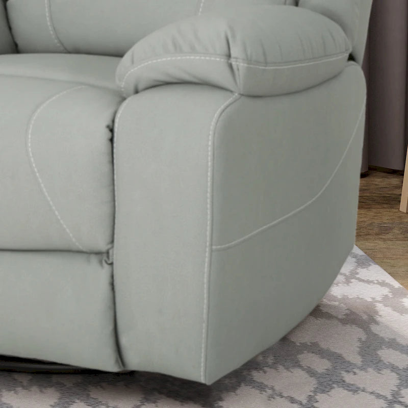 Malic Tufted Faux Leather Swivel Recliner by