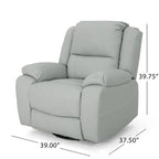 Malic Tufted Faux Leather Swivel Recliner by