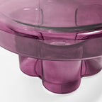 Modern Artistic Flower Glass Round Coffee Table Side Table