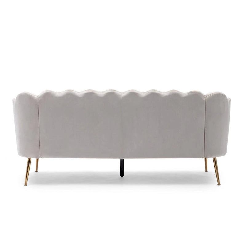 Reitz Glam Velvet Shell 3 Seater Sofa by Christopher Knight Home - 76.25 L x 29.25 W x 33.50 H