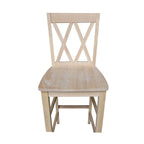 International Concepts Unfinished Double X-back Stool