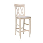 International Concepts Unfinished Double X-back Stool