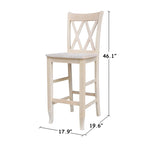 International Concepts Unfinished Double X-back Stool