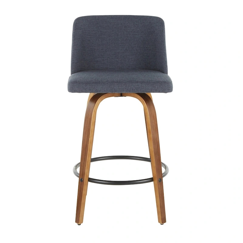 Vallberga 26 Counter Stool with Black Round Footrest (Set of 2)