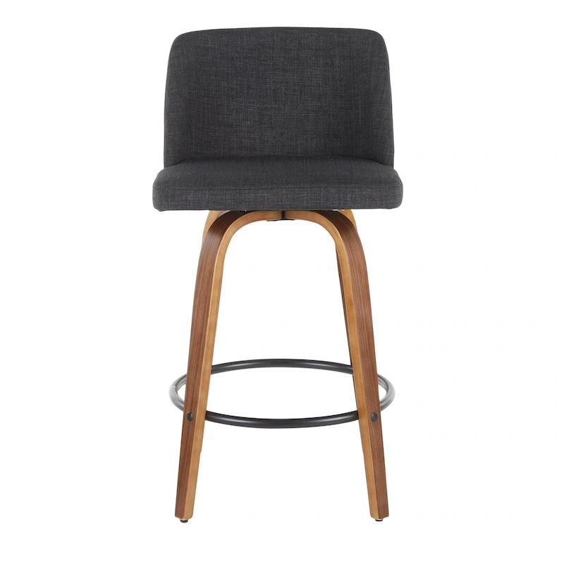 Vallberga 26 Counter Stool with Black Round Footrest (Set of 2)