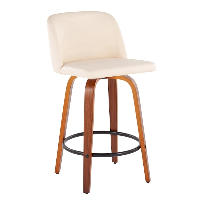 Vallberga 26 Counter Stool with Black Round Footrest (Set of 2)