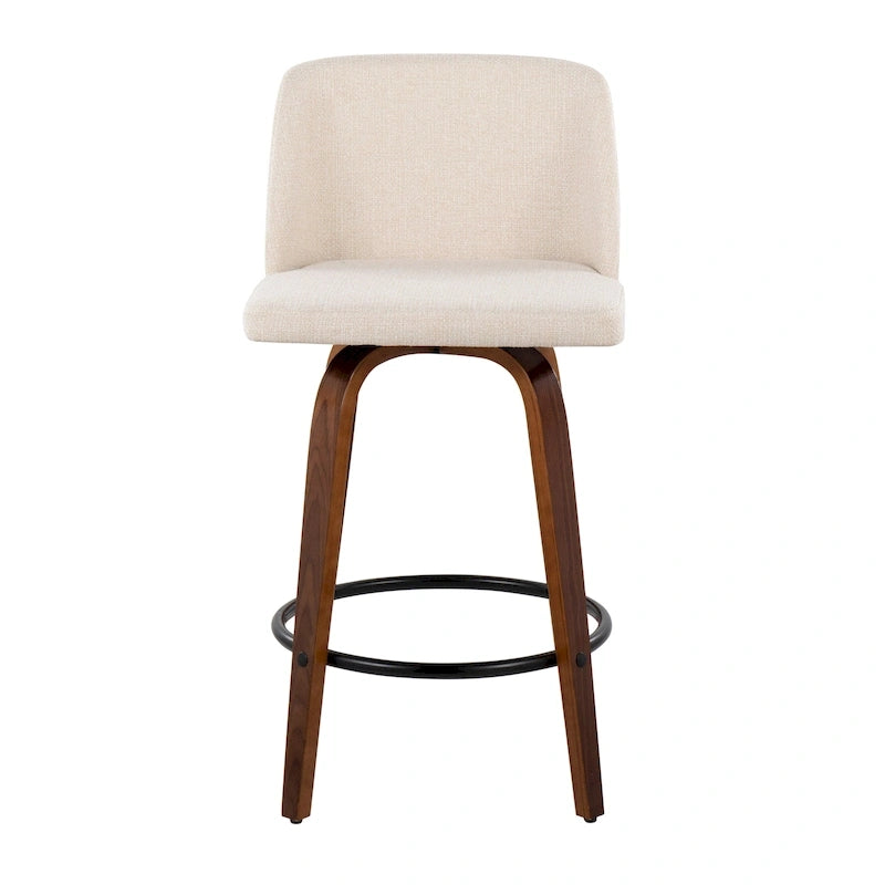 Vallberga 26 Counter Stool with Black Round Footrest (Set of 2)