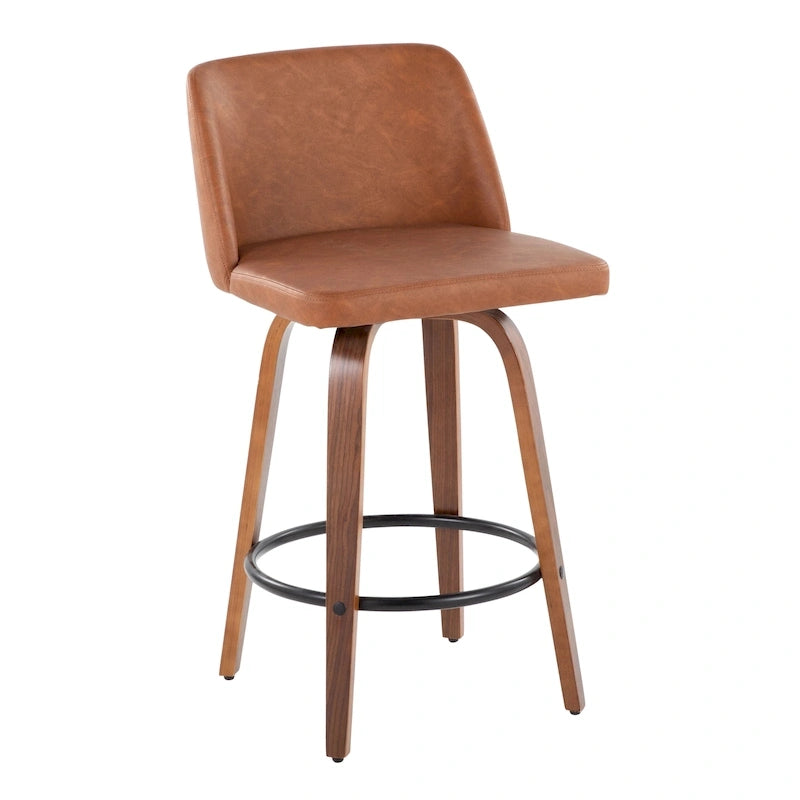 Vallberga 26 Counter Stool with Black Round Footrest (Set of 2)