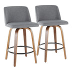 Vallberga 26 Counter Stool with Black Round Footrest (Set of 2)