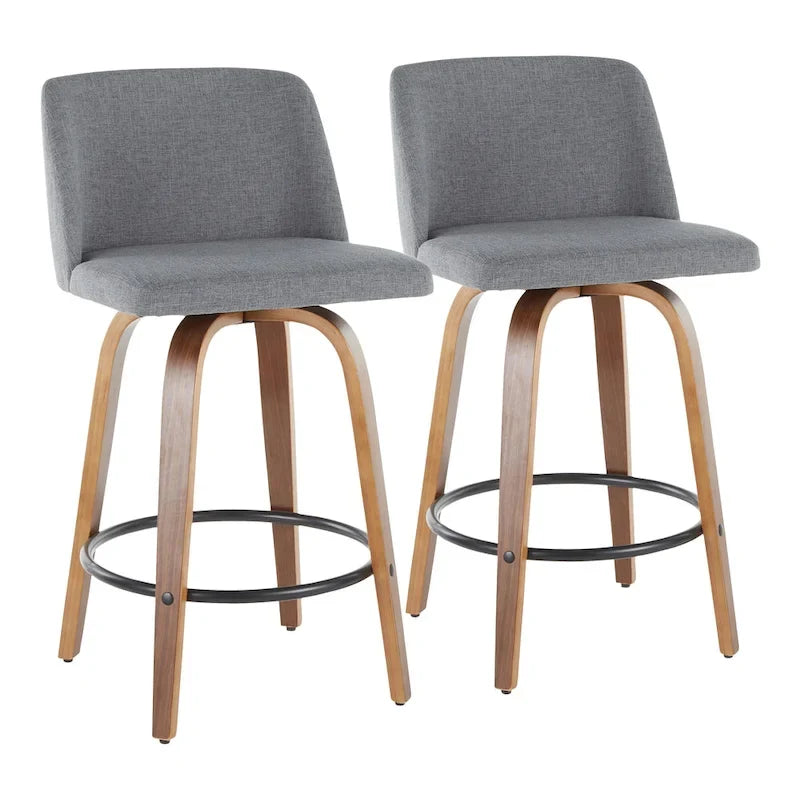 Vallberga 26 Counter Stool with Black Round Footrest (Set of 2)