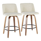 Vallberga 26 Counter Stool with Black Round Footrest (Set of 2)