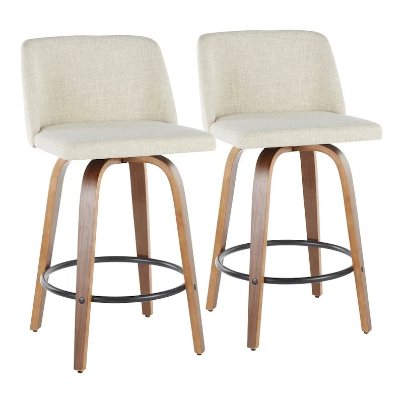 Vallberga 26 Counter Stool with Black Round Footrest (Set of 2)