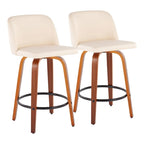 Vallberga 26 Counter Stool with Black Round Footrest (Set of 2)