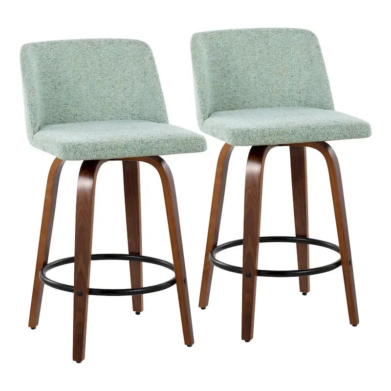 Vallberga 26 Counter Stool with Black Round Footrest (Set of 2)