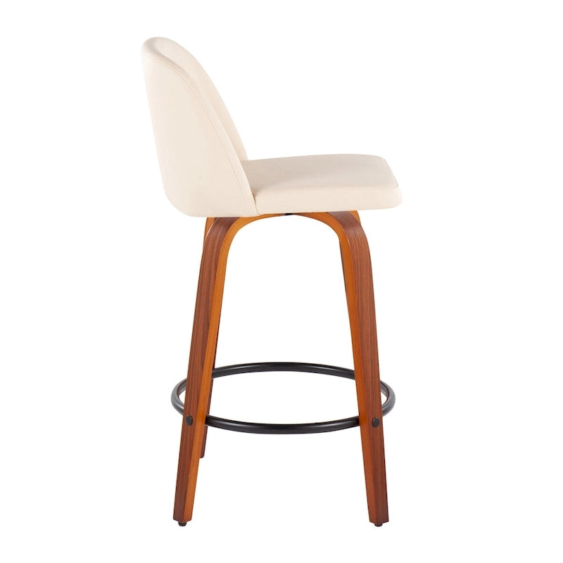 Vallberga 26 Counter Stool with Black Round Footrest (Set of 2)