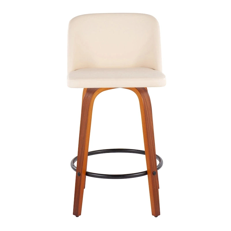 Vallberga 26 Counter Stool with Black Round Footrest (Set of 2)