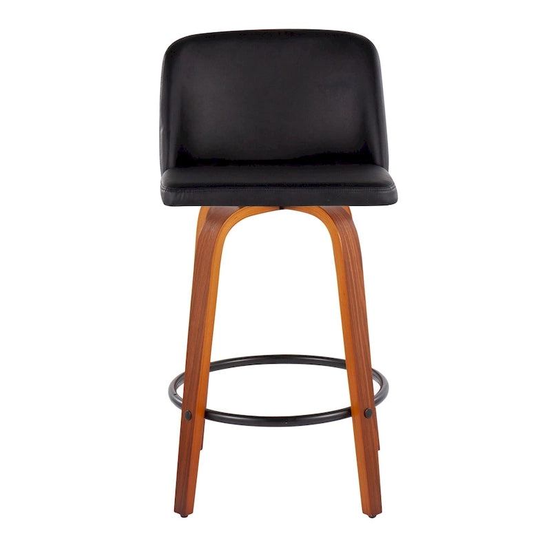 Vallberga 26 Counter Stool with Black Round Footrest (Set of 2)