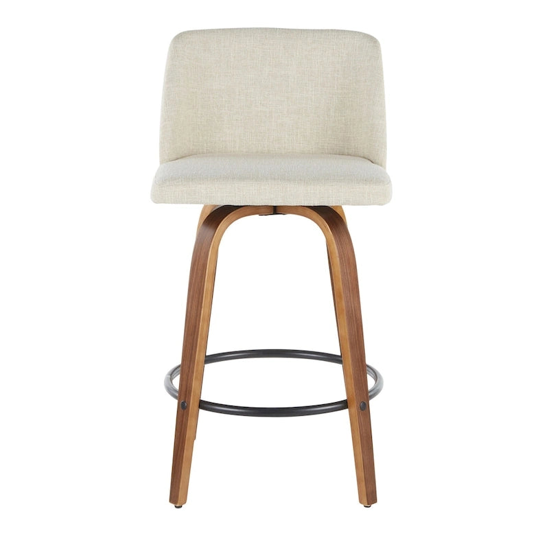 Vallberga 26 Counter Stool with Black Round Footrest (Set of 2)