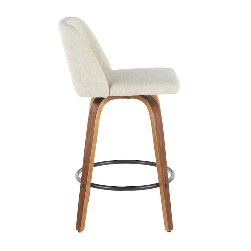 Vallberga 26 Counter Stool with Black Round Footrest (Set of 2)