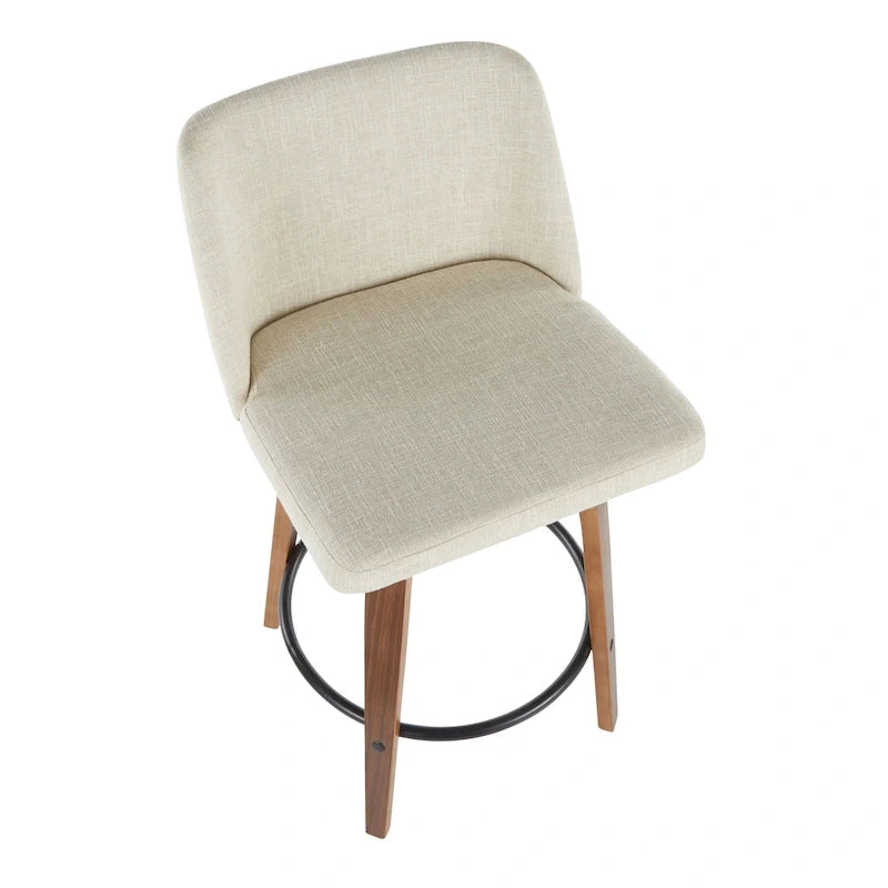 Vallberga 26 Counter Stool with Black Round Footrest (Set of 2)