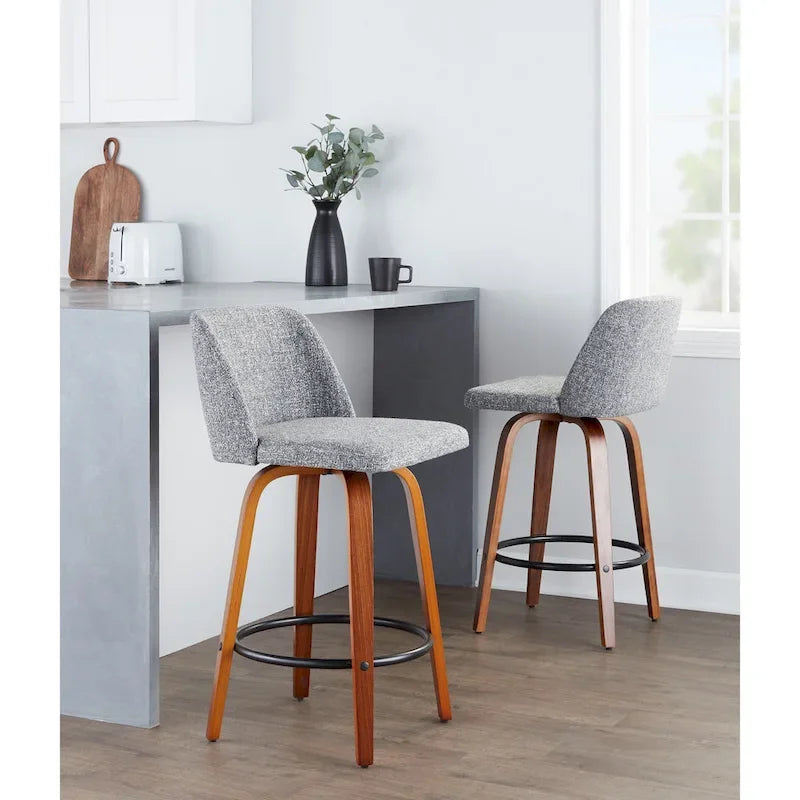Vallberga 26 Counter Stool with Black Round Footrest (Set of 2)