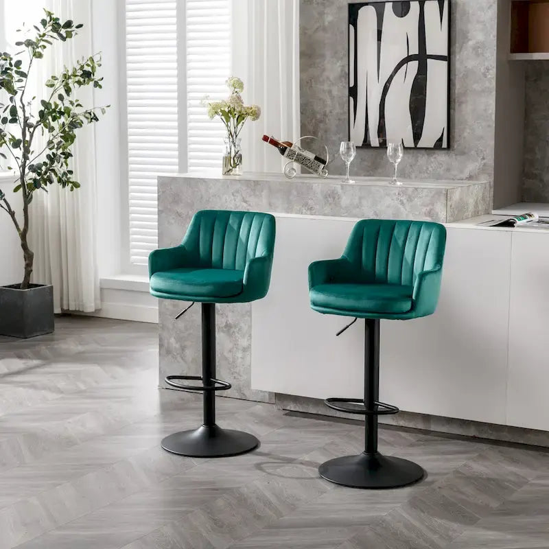 Set of 2 Adjustable Counter Height Bar Chairs for Kitchen