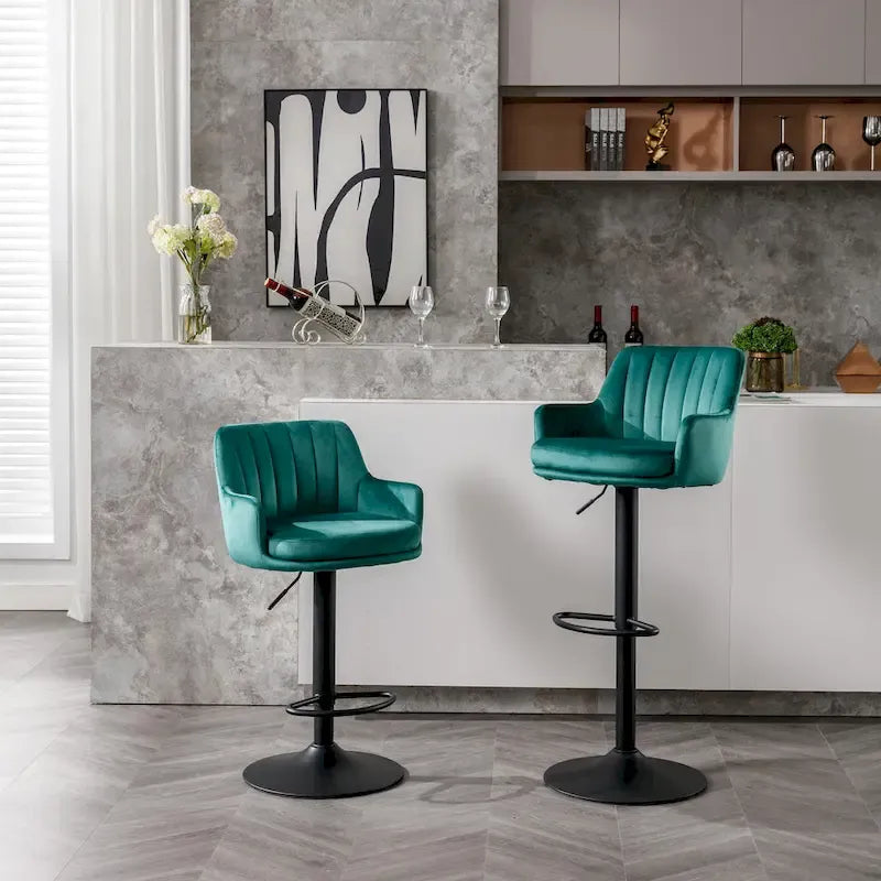Set of 2 Adjustable Counter Height Bar Chairs for Kitchen