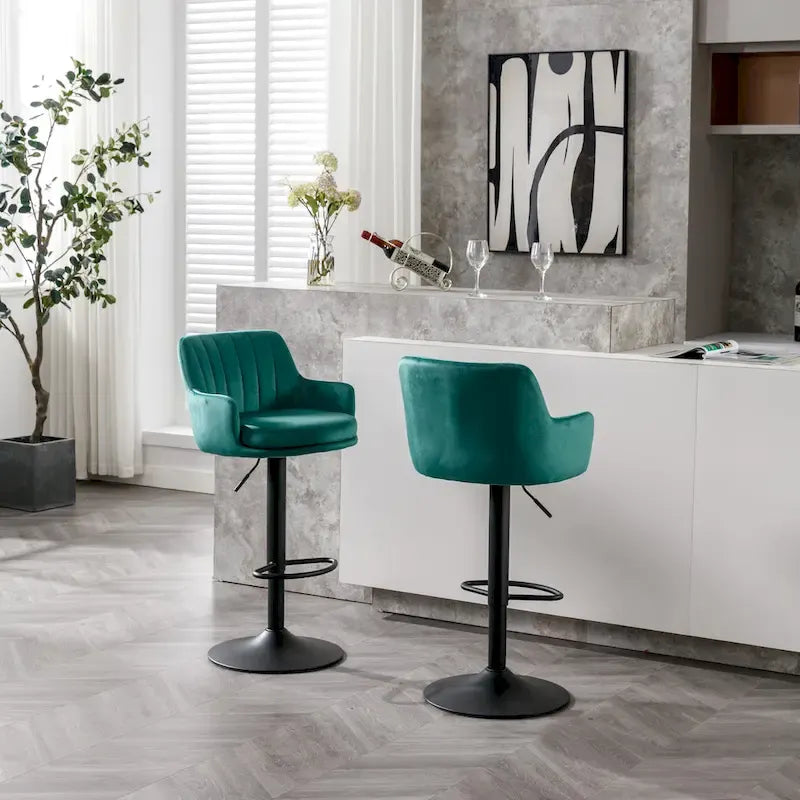 Set of 2 Adjustable Counter Height Bar Chairs for Kitchen
