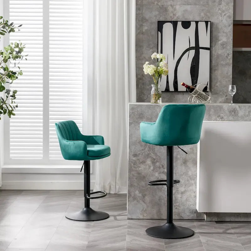 Set of 2 Adjustable Counter Height Bar Chairs for Kitchen
