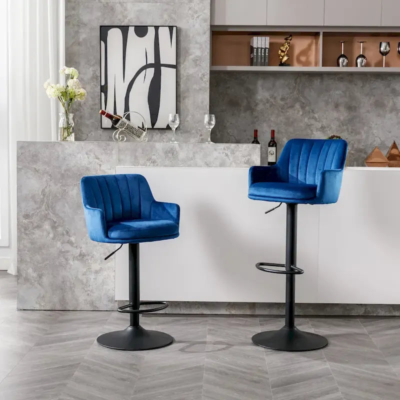 Set of 2 Adjustable Counter Height Bar Chairs for Kitchen