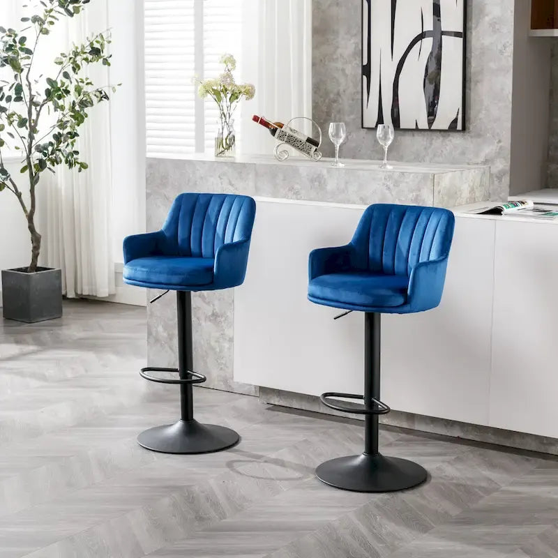 Set of 2 Adjustable Counter Height Bar Chairs for Kitchen