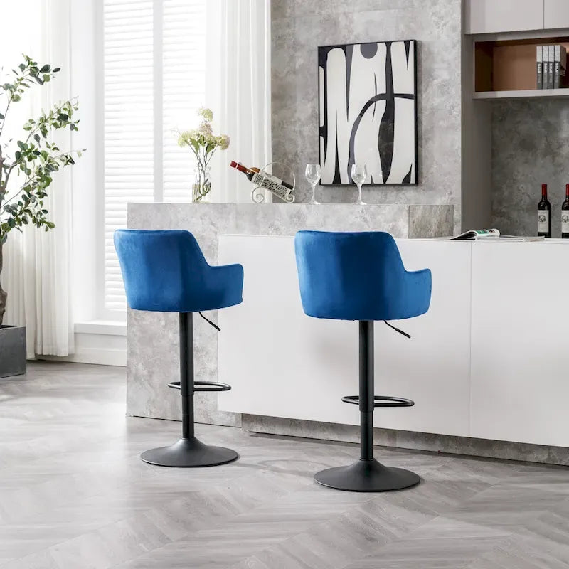 Set of 2 Adjustable Counter Height Bar Chairs for Kitchen