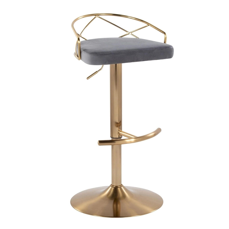 Silver Orchid Charlotte Glam Adjustable Bar Stool (Set of 2)