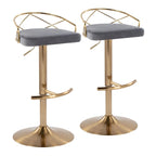 Silver Orchid Charlotte Glam Adjustable Bar Stool (Set of 2)