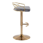 Silver Orchid Charlotte Glam Adjustable Bar Stool (Set of 2)