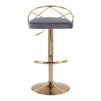 Silver Orchid Charlotte Glam Adjustable Bar Stool (Set of 2)