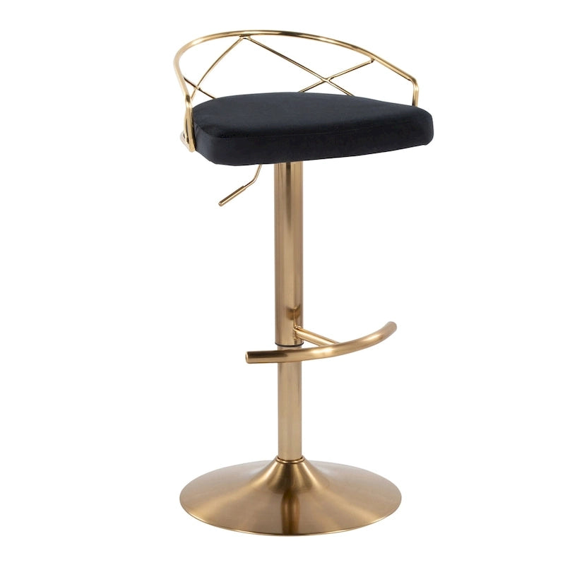 Silver Orchid Charlotte Glam Adjustable Bar Stool (Set of 2)