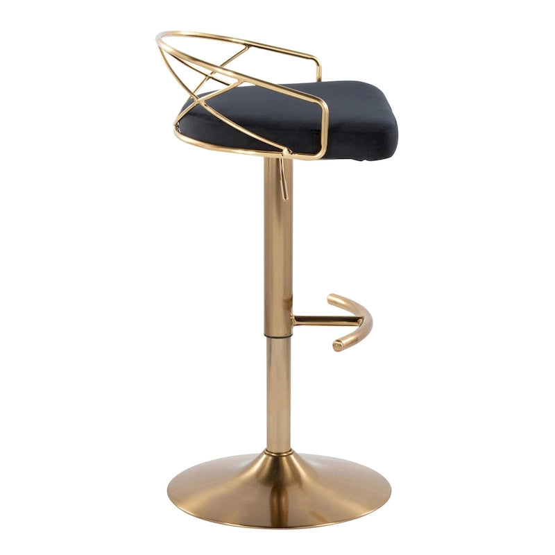 Silver Orchid Charlotte Glam Adjustable Bar Stool (Set of 2)