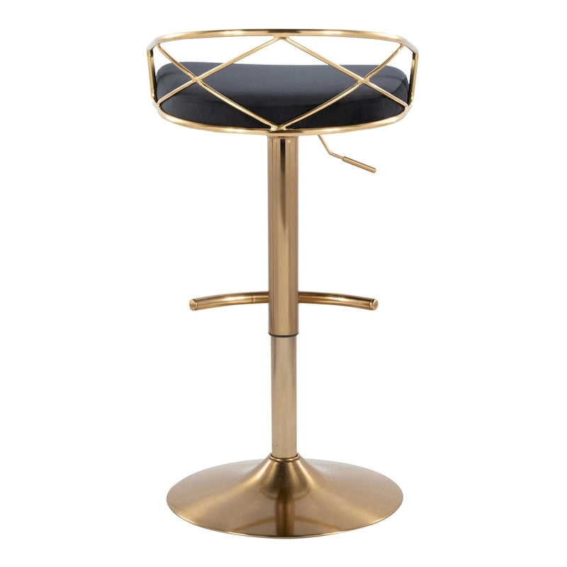 Silver Orchid Charlotte Glam Adjustable Bar Stool (Set of 2)