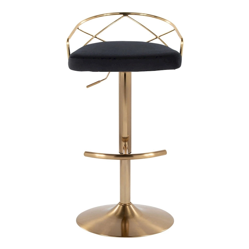 Silver Orchid Charlotte Glam Adjustable Bar Stool (Set of 2)