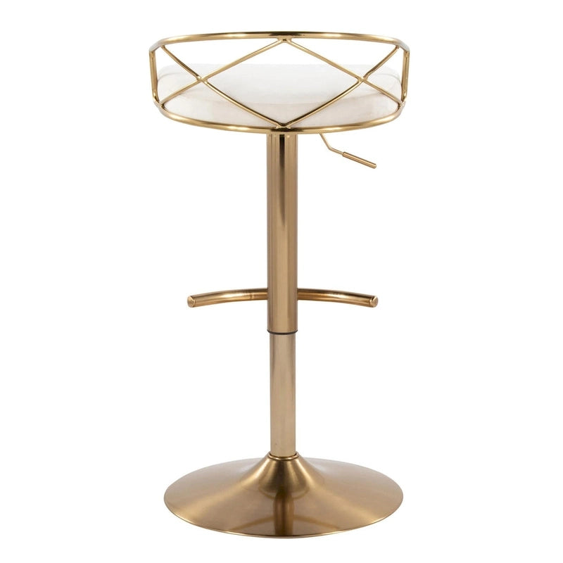 Silver Orchid Charlotte Glam Adjustable Bar Stool (Set of 2)