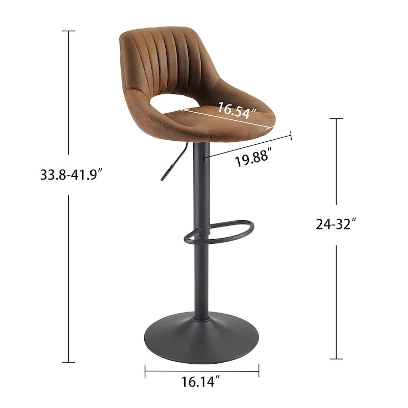 Retro Adjustable Swivel Barstool (Set of 2)