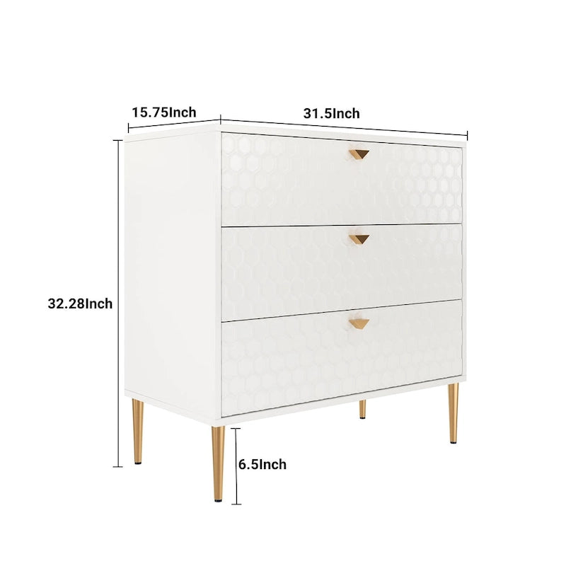 Morden Wood Furniture 3-Drawer Dresser Chest