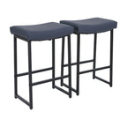 2-Piece Saddle Design PU Leather Bar Stool with Sturdy Metal Frame