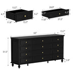 63W Wood Dresser Bedroom Storage Drawer Organizer Closet 12 Drawer